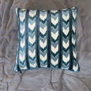Rodeo Home Teal Blue Abstract Modern Pattern Heavy Soft Quality Throw Pillow NEW